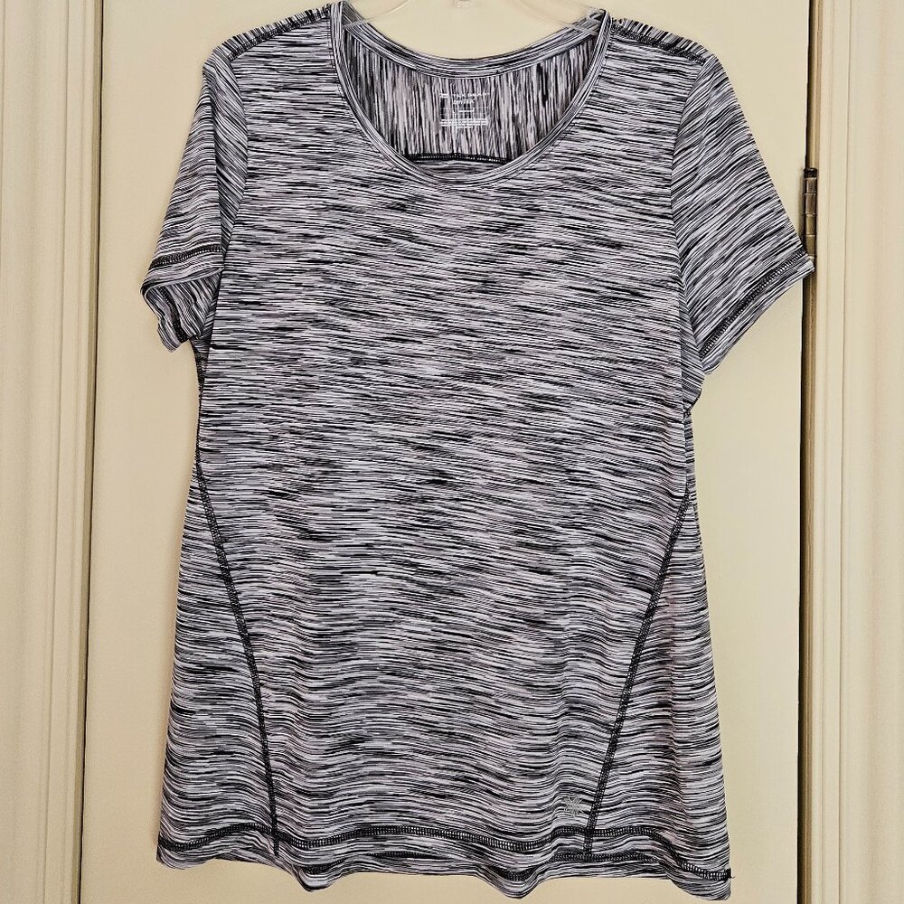 Tek Gear Short Sleeve Activewear Tee/ Top Size L Black/White
